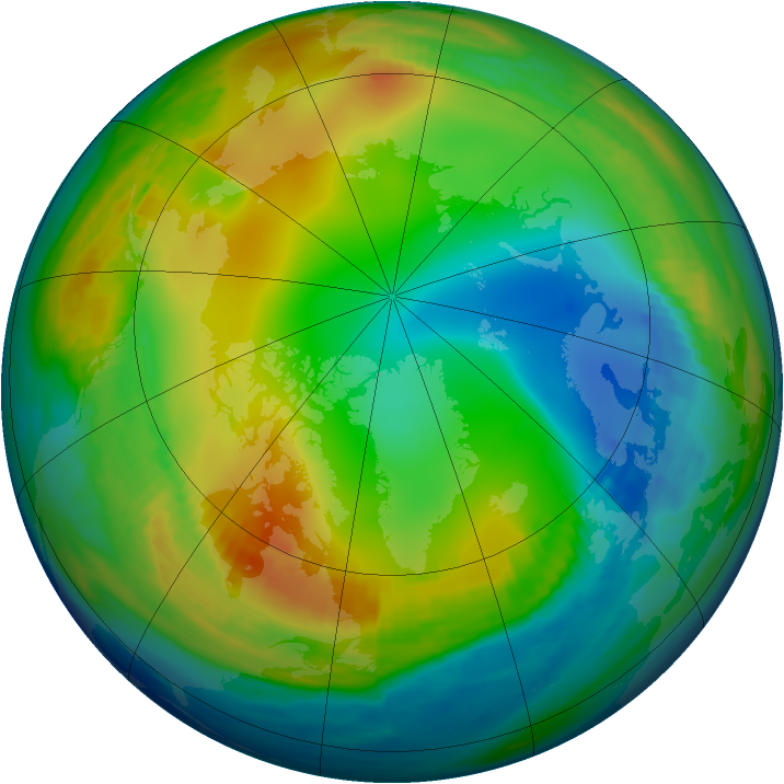 Arctic ozone map for 01 January 1983